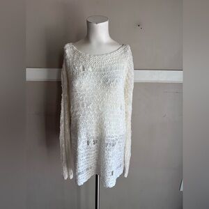 Forever 21 Cream Knit Sweater Size L